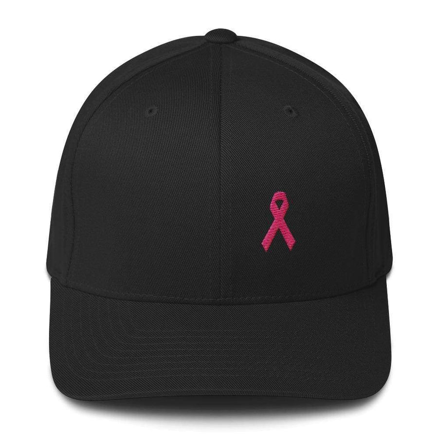 Breast Cancer Awareness Pink Ribbon Fitted Hat