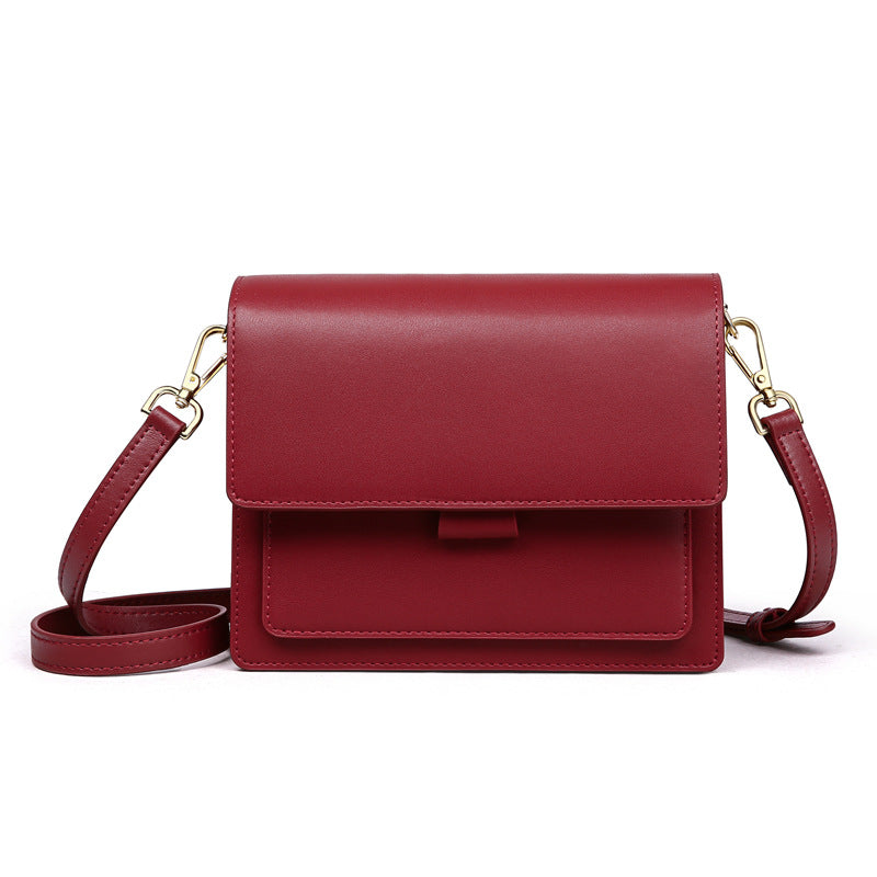 Small Genuine Leather Square Crossbody Bag