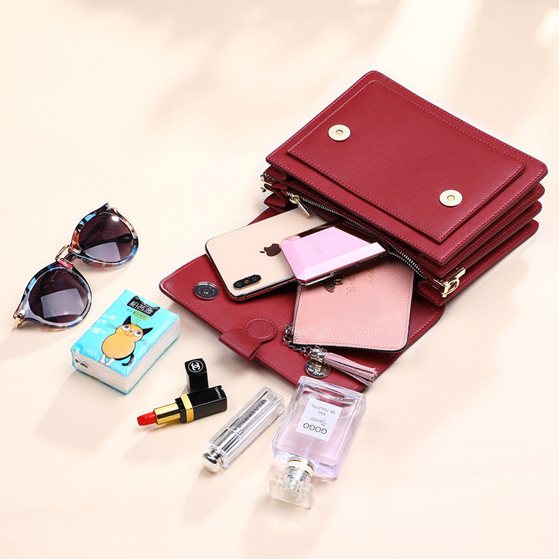 Small Genuine Leather Square Crossbody Bag