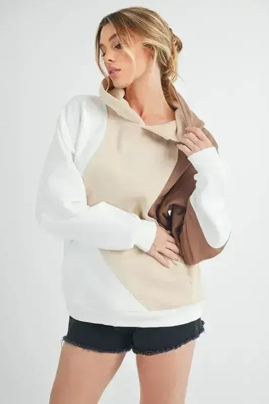 Color Block Kangaroo Pocket Hoodie