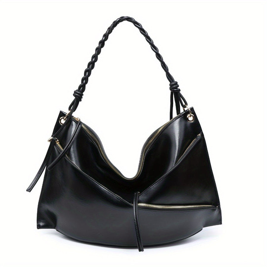 Handmade Woven Handle Hobo Bag