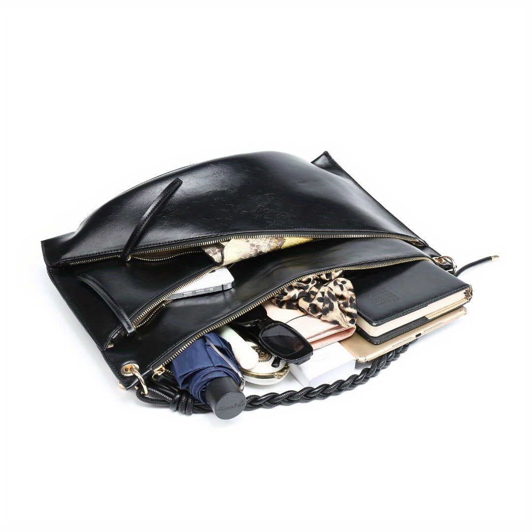 Handmade Woven Handle Hobo Bag