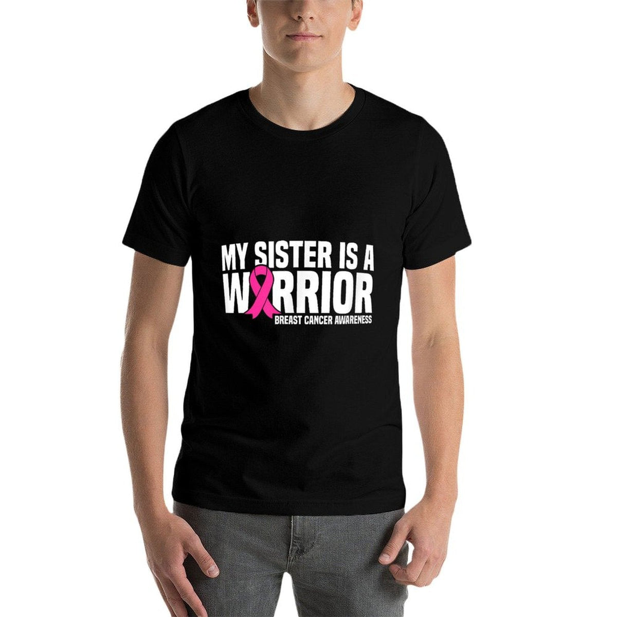 My Sister Is a Warrior Pink Ribbon Tee