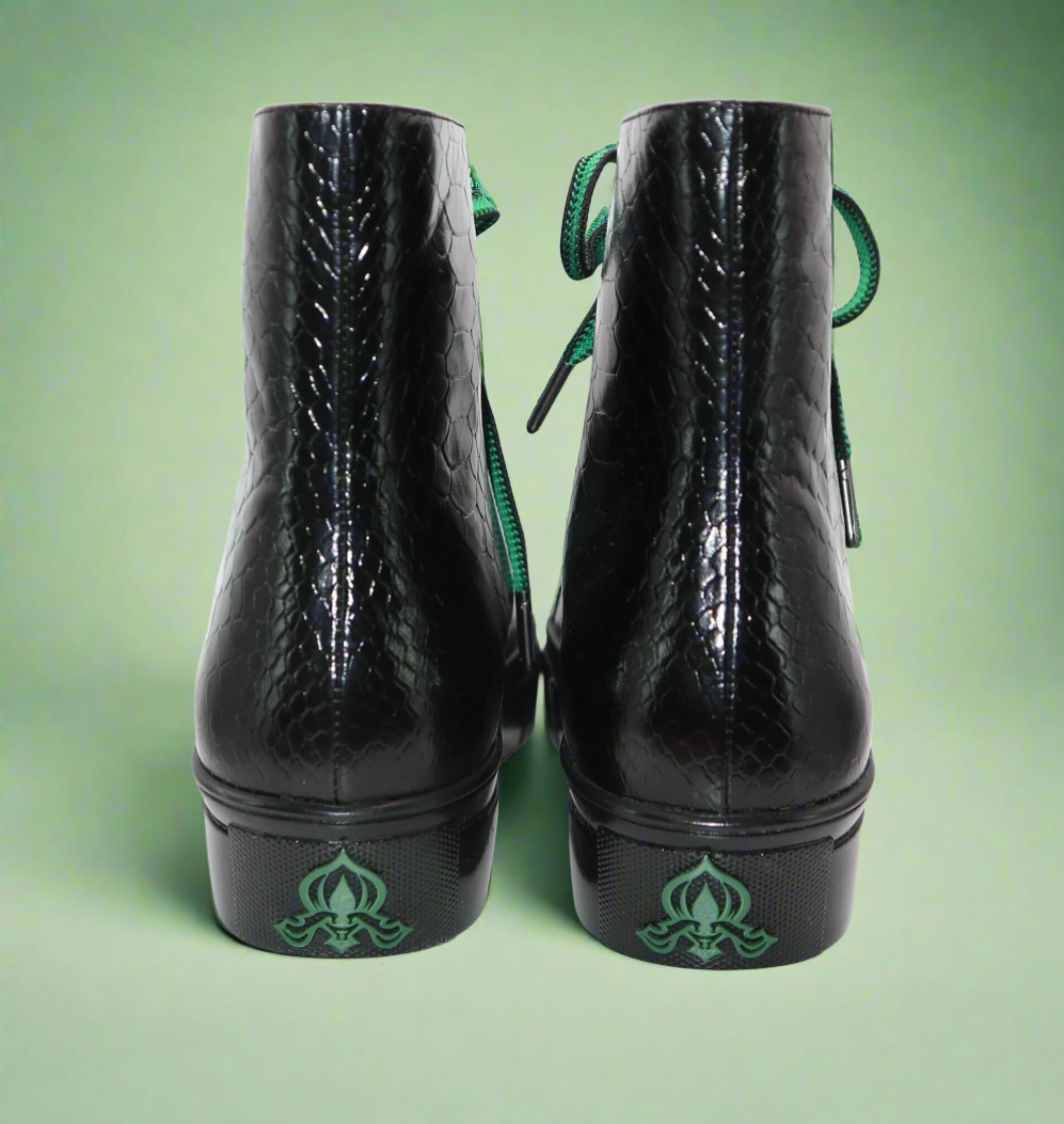 Baskets pour femme Michaela V Lucra en cuir italien noir