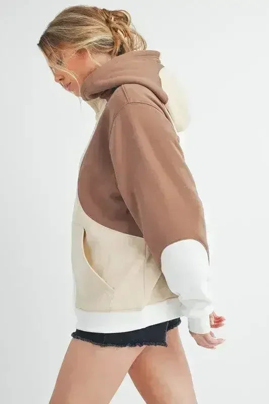 Color Block Kangaroo Pocket Hoodie
