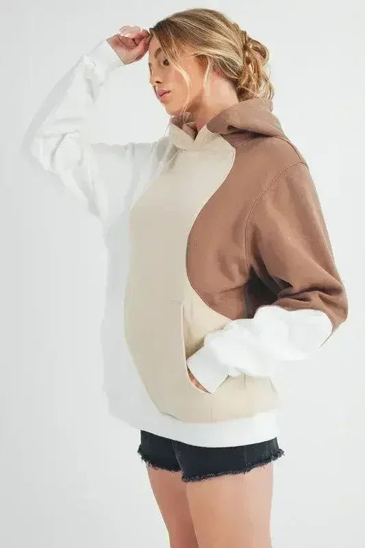 Color Block Kangaroo Pocket Hoodie