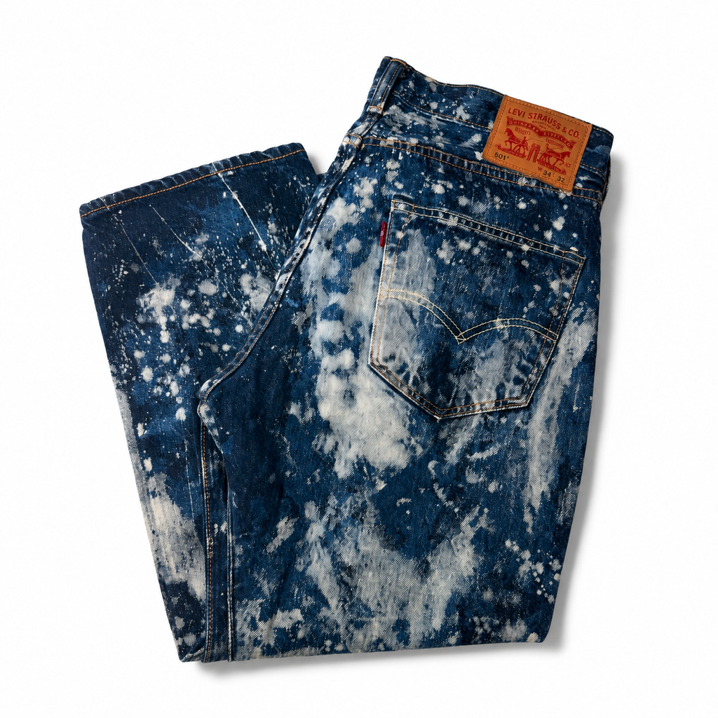 Levi’s 501 Custom Bleach Splatter Jeans – W34 x L32