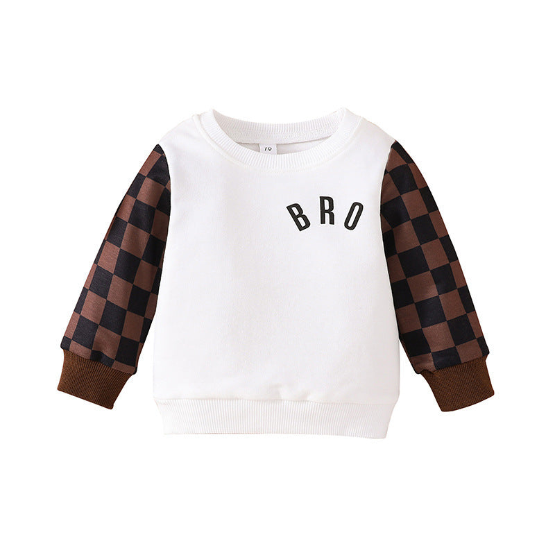 Toddler Plaid-Sleeve Sweatshirt
