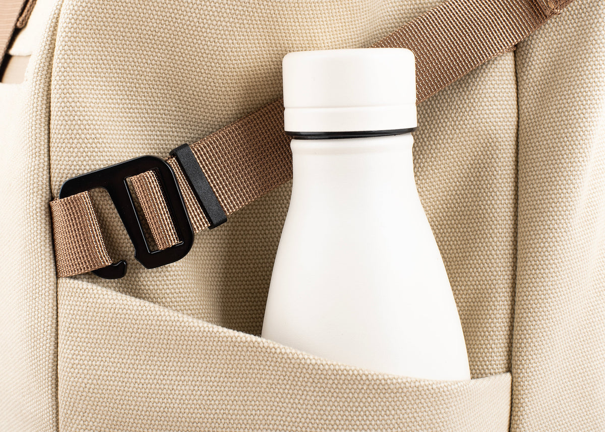 Sac à dos enroulable Nomad en chanvre, beige et vert