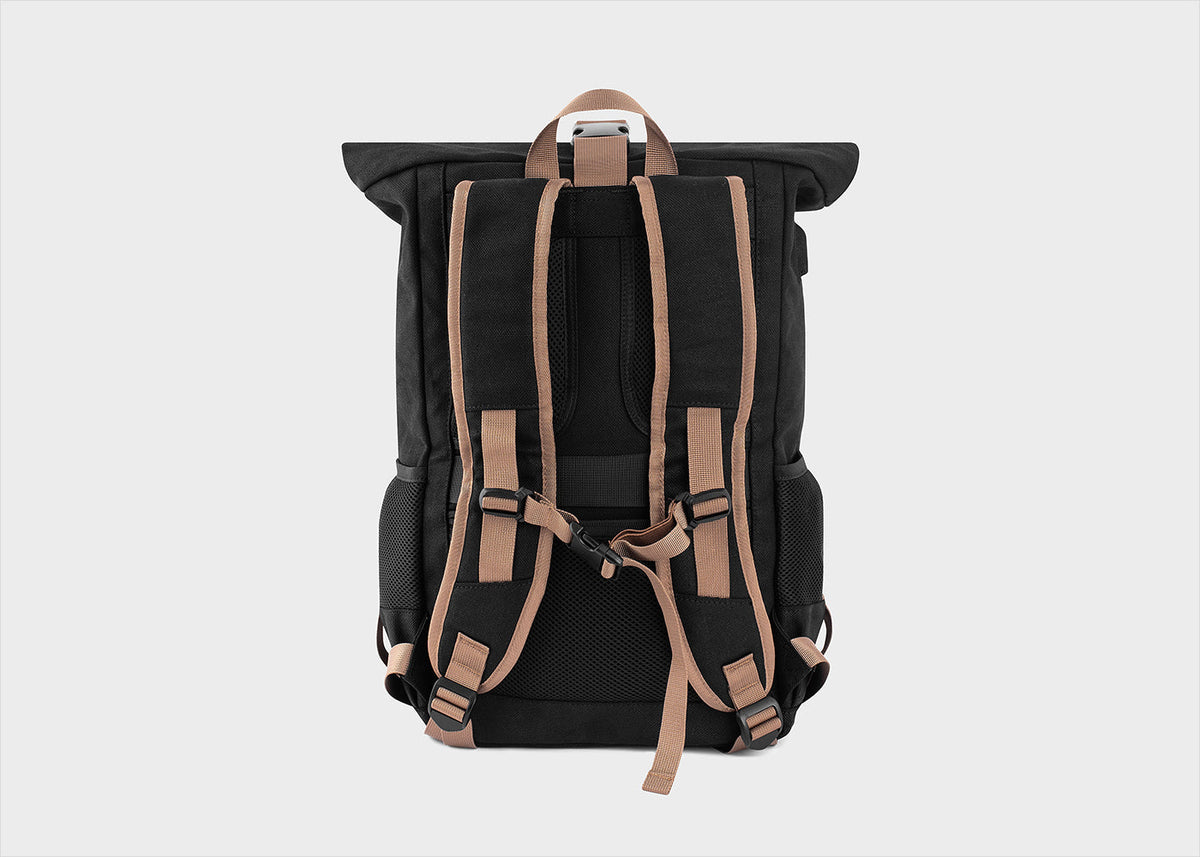 Everyday Hemp Rolltop Backpack in Black