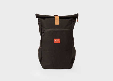 Everyday Hemp Rolltop Backpack in Black