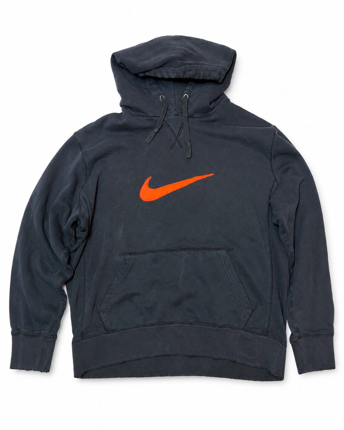 Nike Swoosh Pullover Hoodie – Navy w/ Orange Logo (PRE-OWNED)