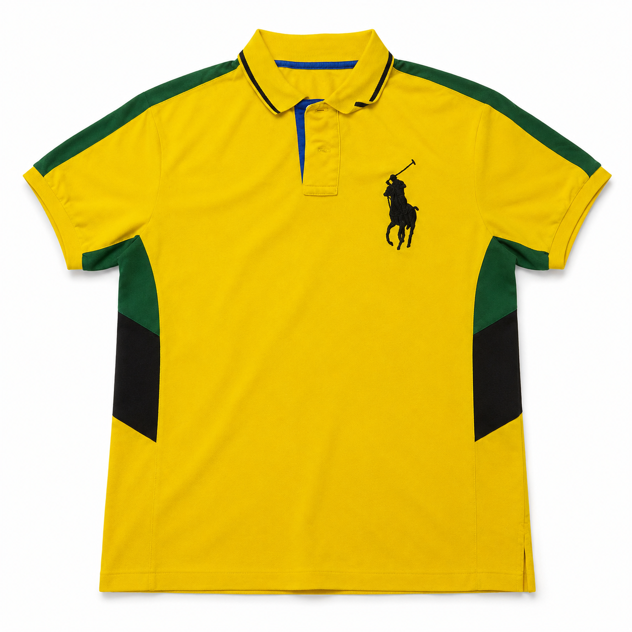 Polo Ralph Lauren “Big Pony” Polo – Yellow w/ Green-Black Panels (PRE-OWNED)