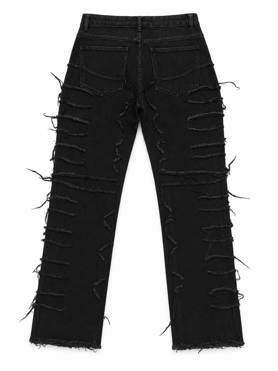Frayed Patch Skinny Jeans – Black (PRE-OWNED)