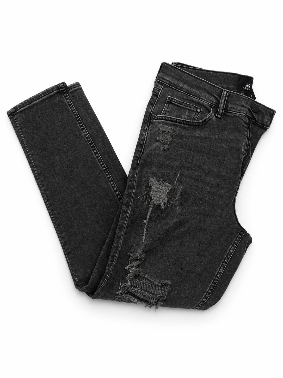 H&M Skinny Fit Jeans – Black – W33 (PRE-OWNED)
