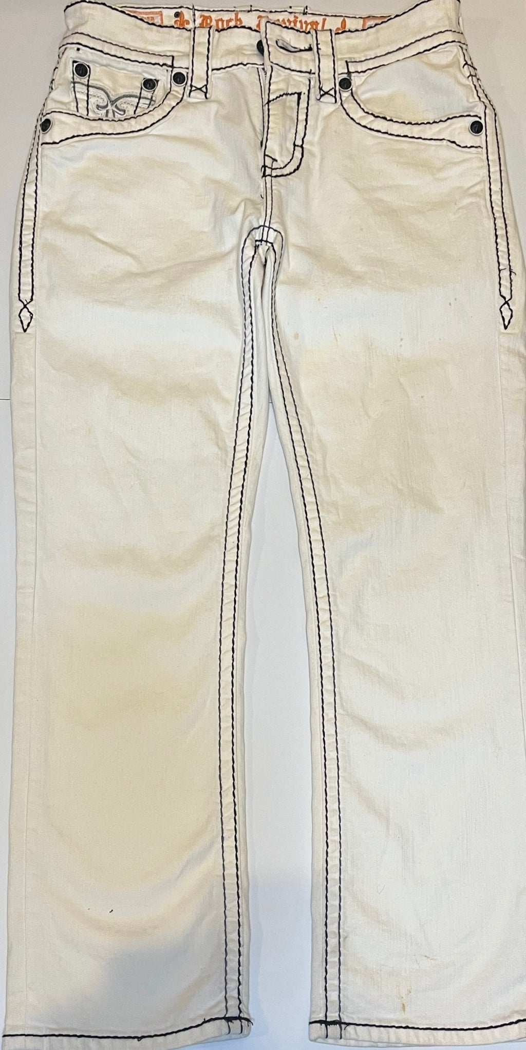 Rock Revival White Contrast-Stitch Jeans (Pre-Owned)