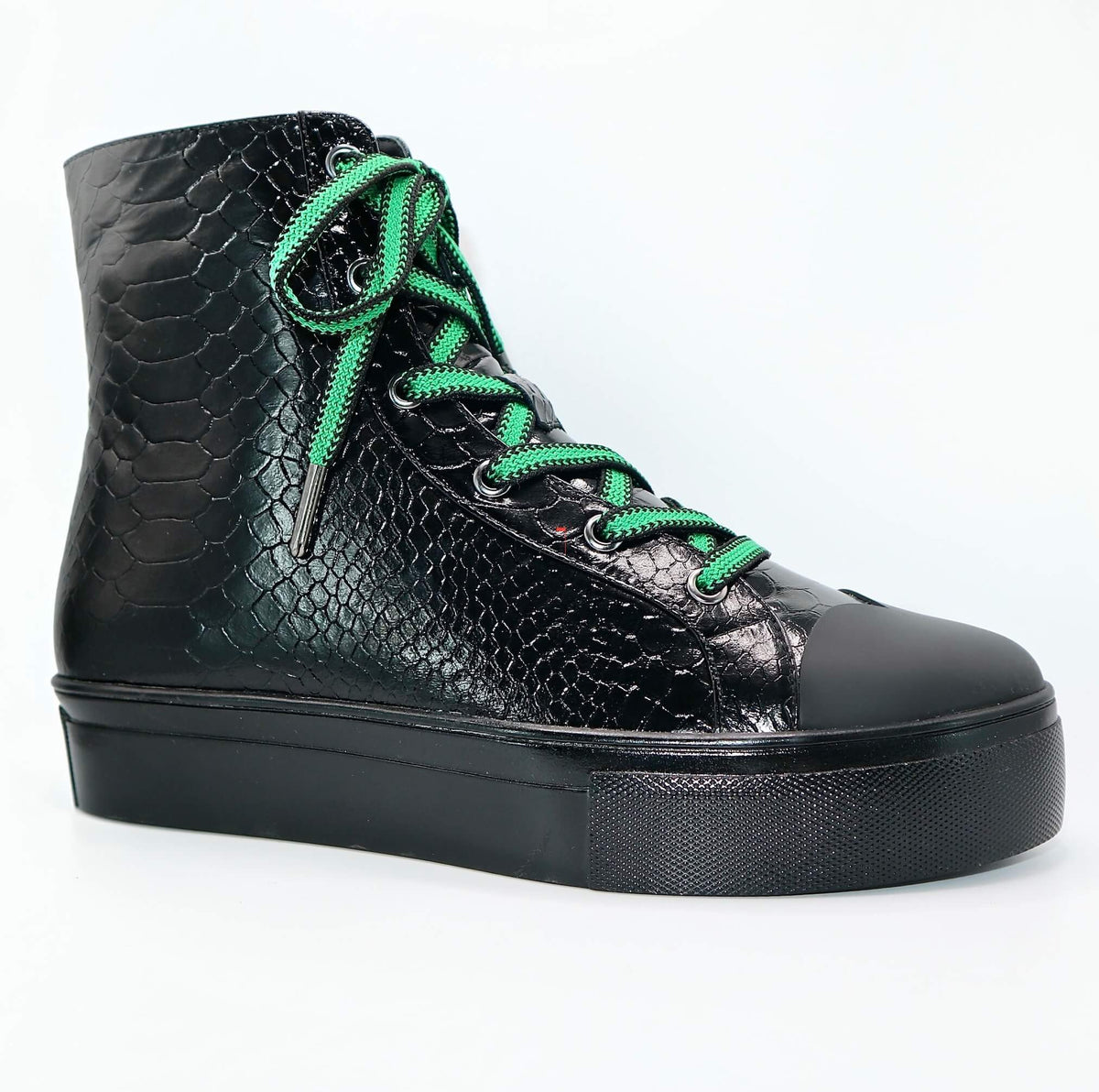 Baskets pour femme Michaela V Lucra en cuir italien noir