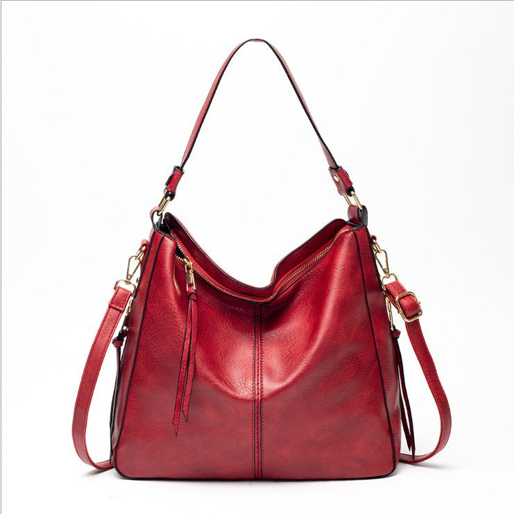 Large Vegan Leather Hobo Bag with Detachable Strap