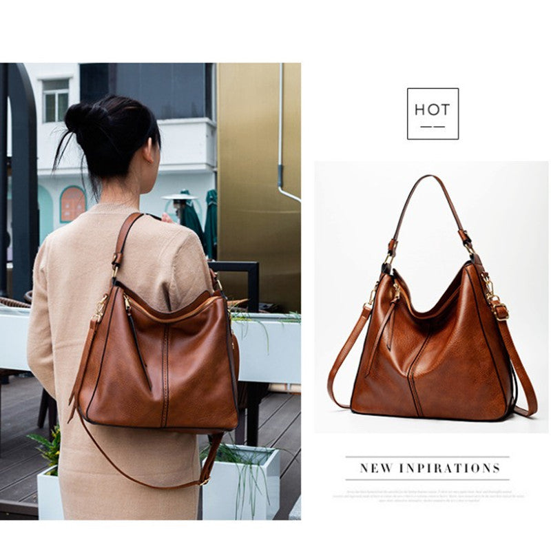 Large Vegan Leather Hobo Bag with Detachable Strap