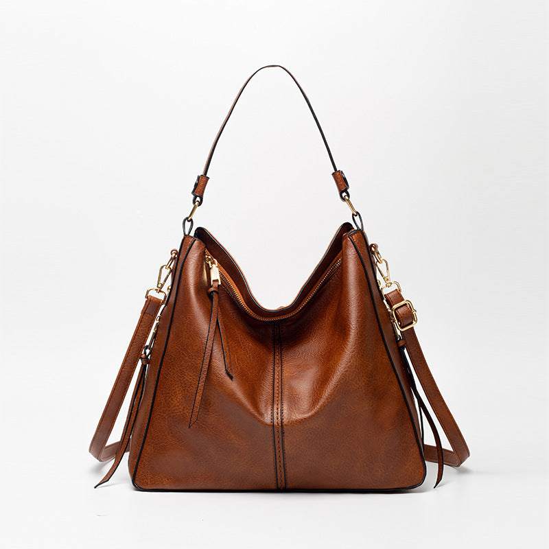 Large Vegan Leather Hobo Bag with Detachable Strap