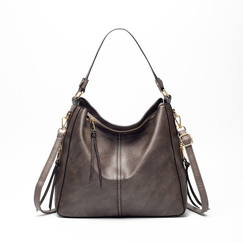 Large Vegan Leather Hobo Bag with Detachable Strap