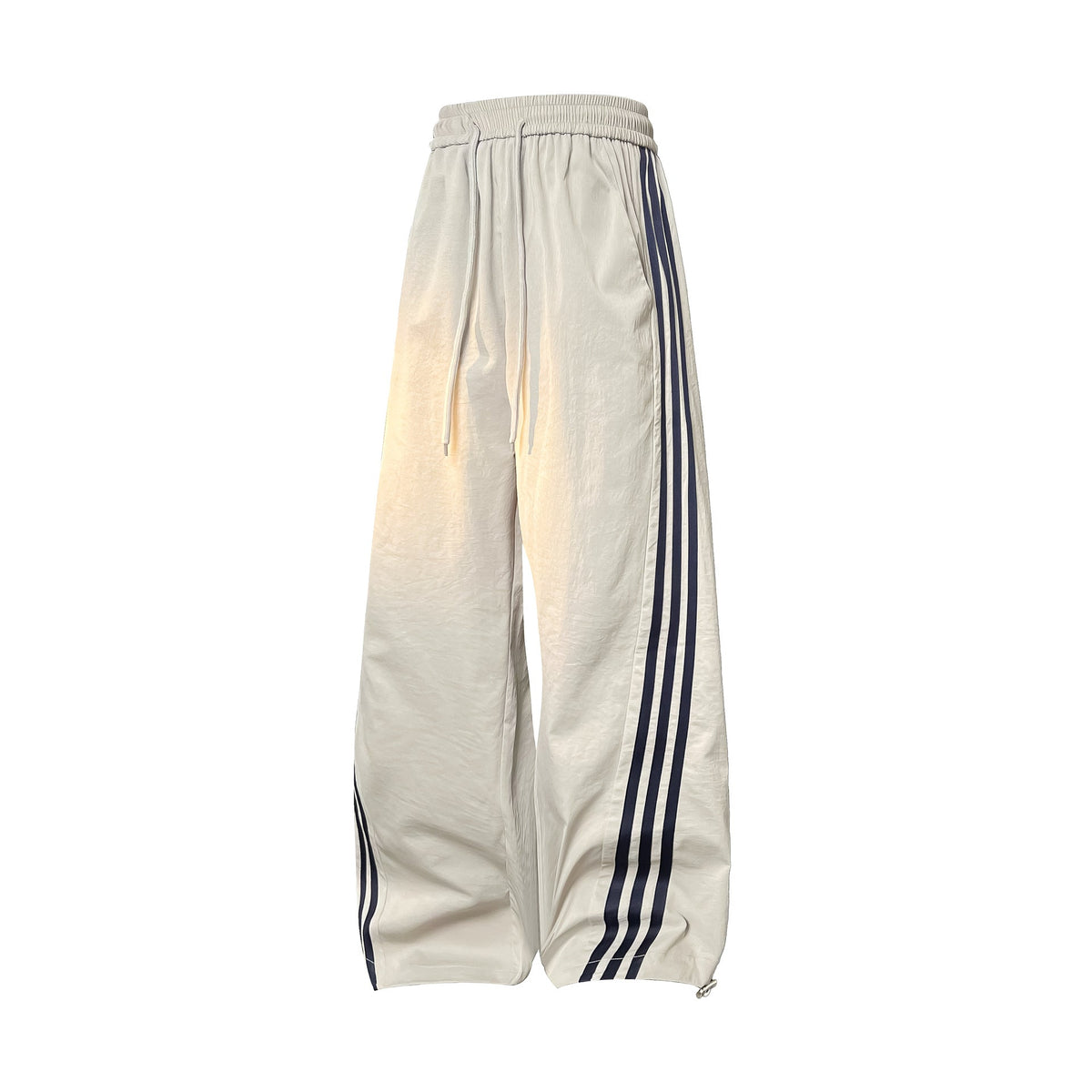 Unisex Striped Trim Wide-Leg Sweatpants