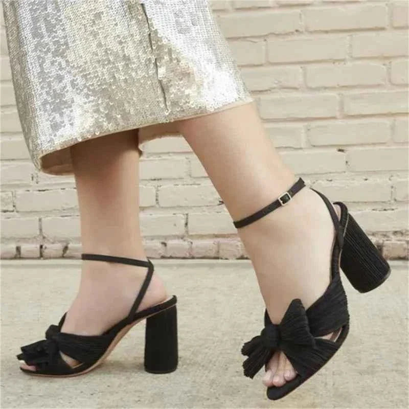 Bow Open-Toe High Heel Sandals