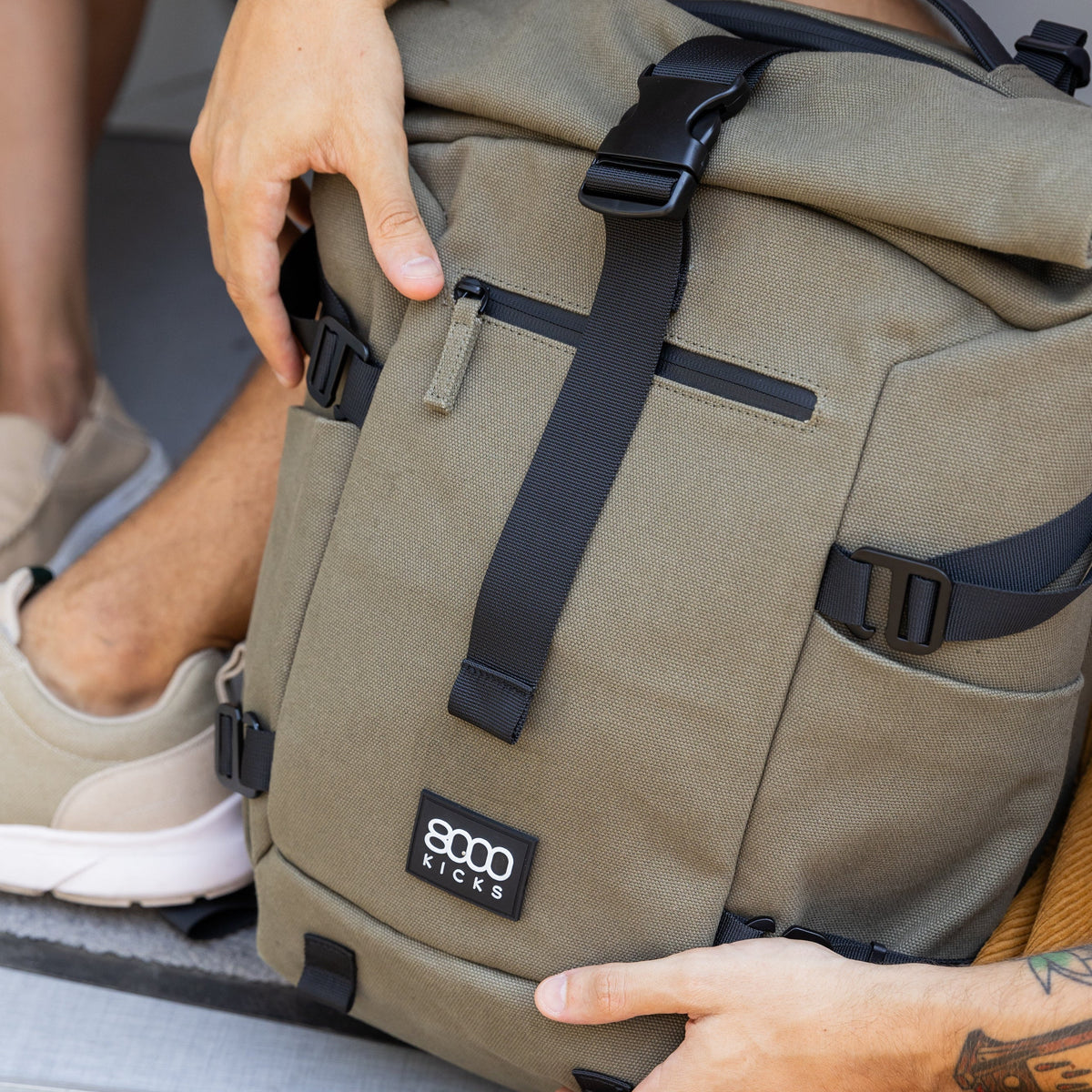Nomad Hemp Rolltop Backpack in Dark Green