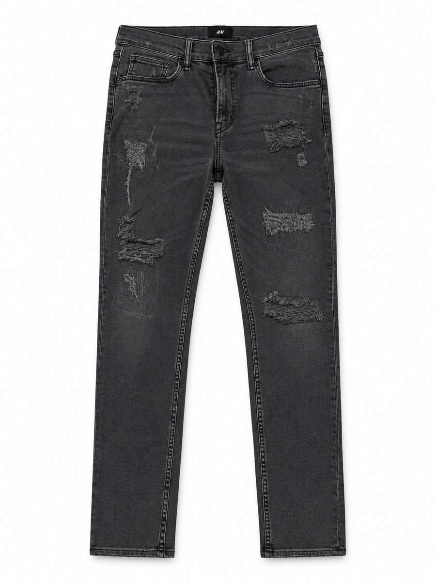H&M Skinny Fit Jeans – Black – W33 (PRE-OWNED)