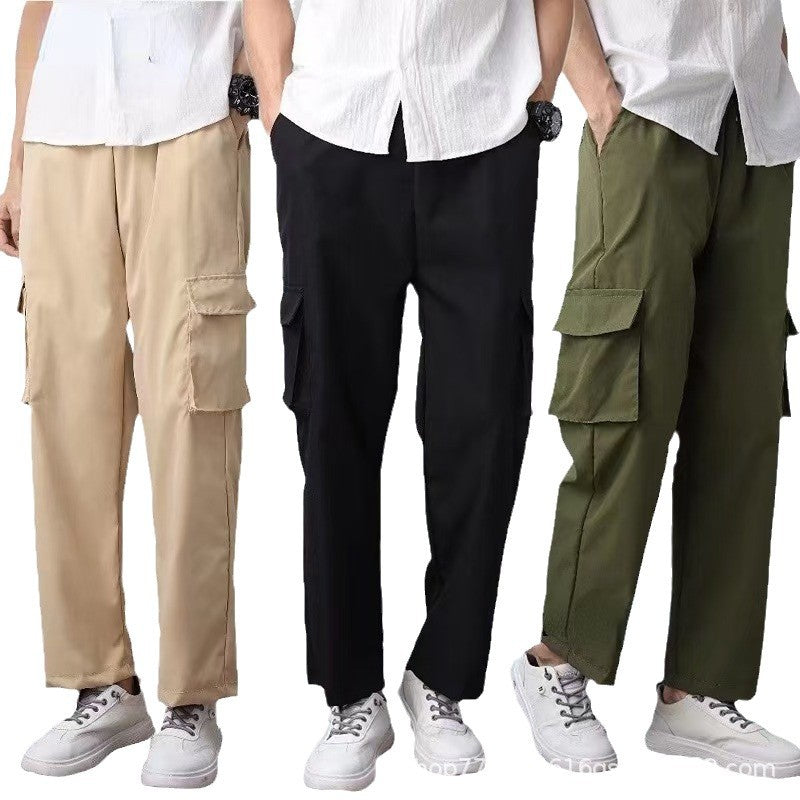 Men's Cropped Straight-Leg Casual Pants