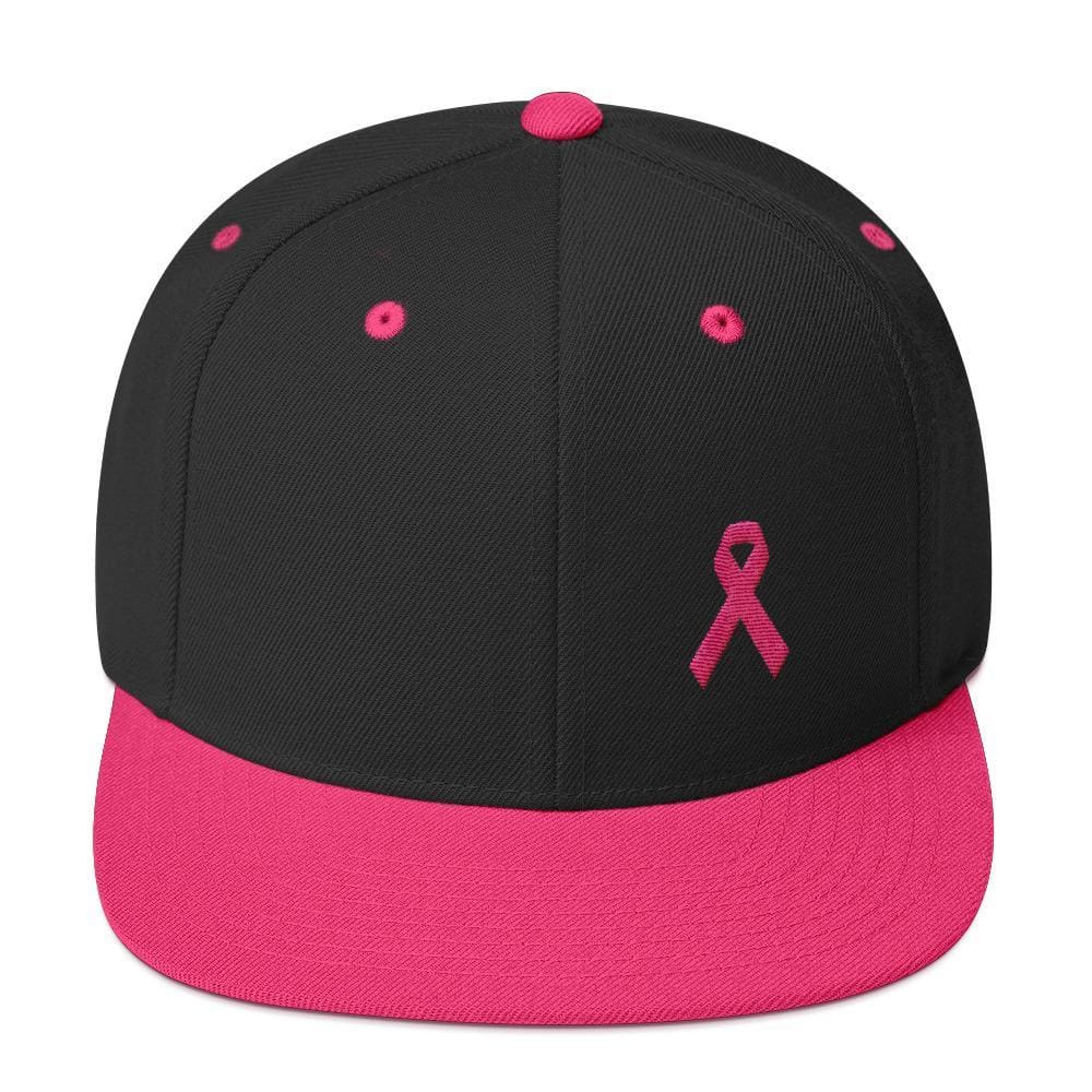 Pink Ribbon Flat Brim Snapback