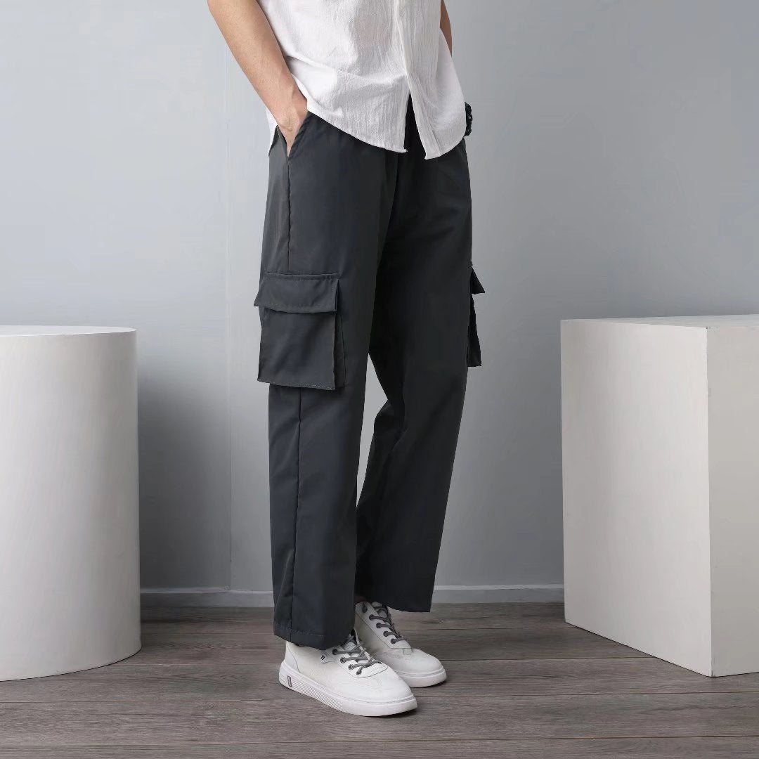 Men's Cropped Straight-Leg Casual Pants
