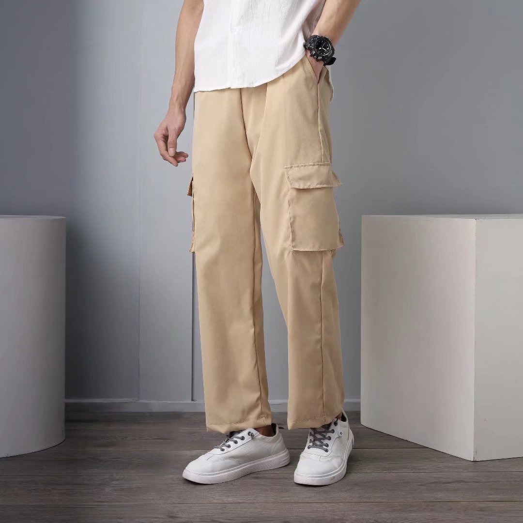 Men's Cropped Straight-Leg Casual Pants