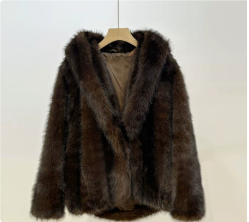 Veste en fausse fourrure épaisse pour l'automne et l'hiver, style mode de Haining