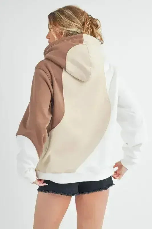 Color Block Kangaroo Pocket Hoodie