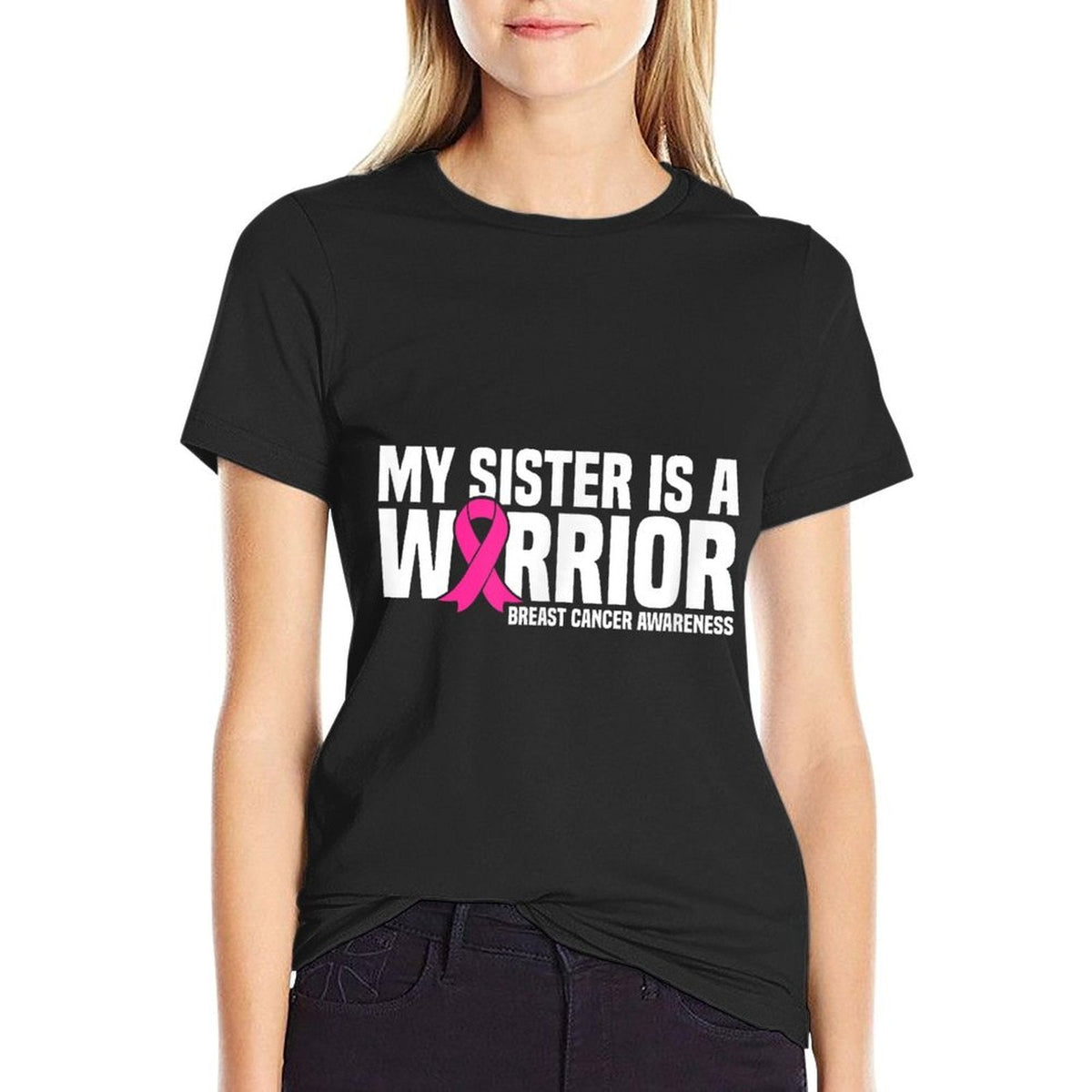 My Sister Is a Warrior Pink Ribbon Tee