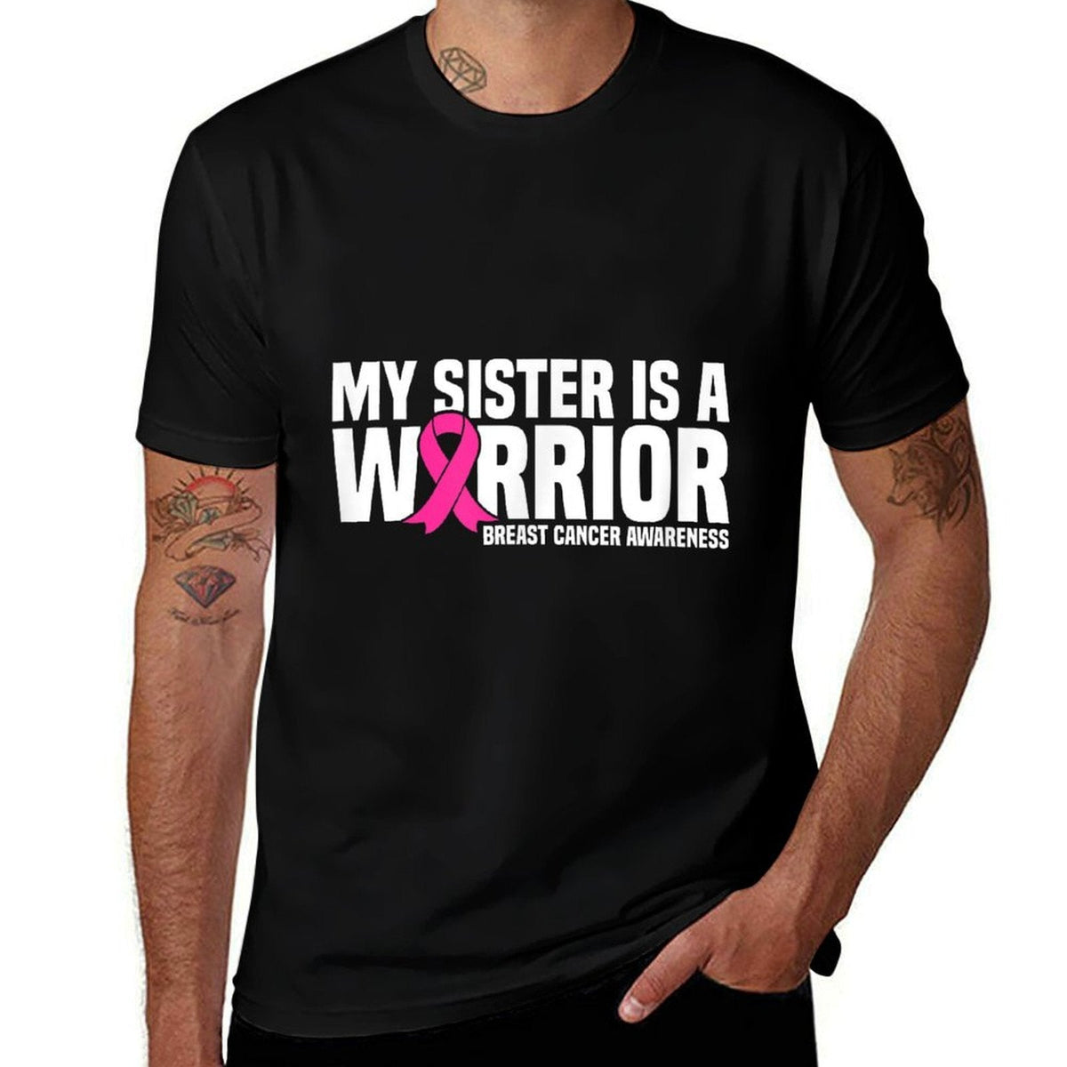 My Sister Is a Warrior Pink Ribbon Tee