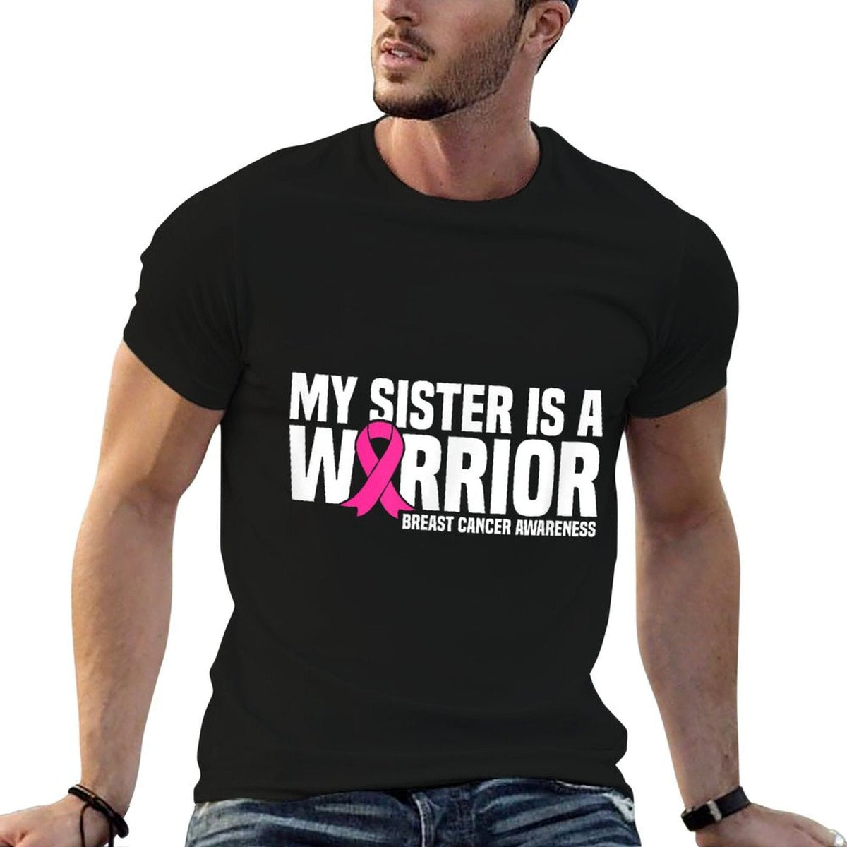 My Sister Is a Warrior Pink Ribbon Tee