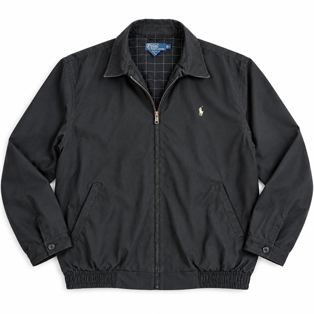 Polo by Ralph Lauren Harrington Jacket – Black w/ Plaid Lining (PRE-OWNED)