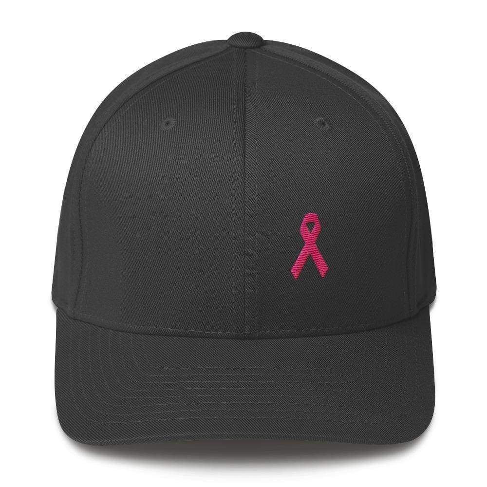 Breast Cancer Awareness Pink Ribbon Fitted Hat