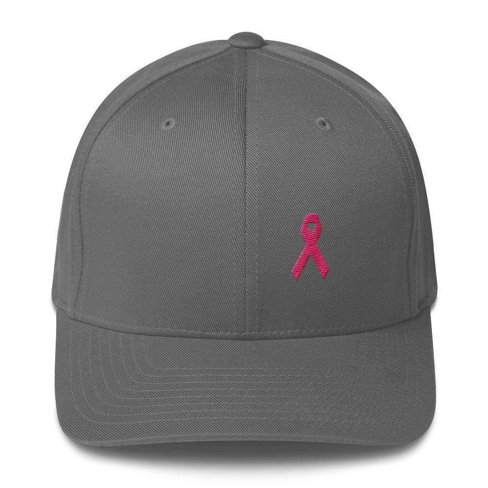 Breast Cancer Awareness Pink Ribbon Fitted Hat