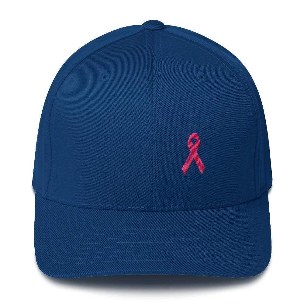 Breast Cancer Awareness Pink Ribbon Fitted Hat
