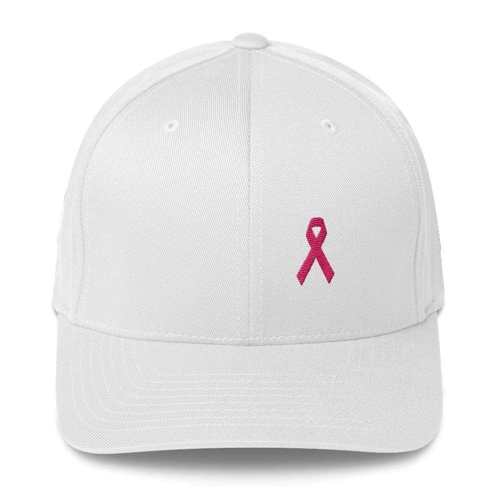 Breast Cancer Awareness Pink Ribbon Fitted Hat
