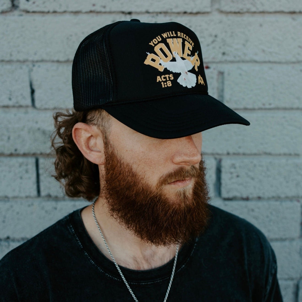 Casquette Trucker POWER - Noir/Butterscotch