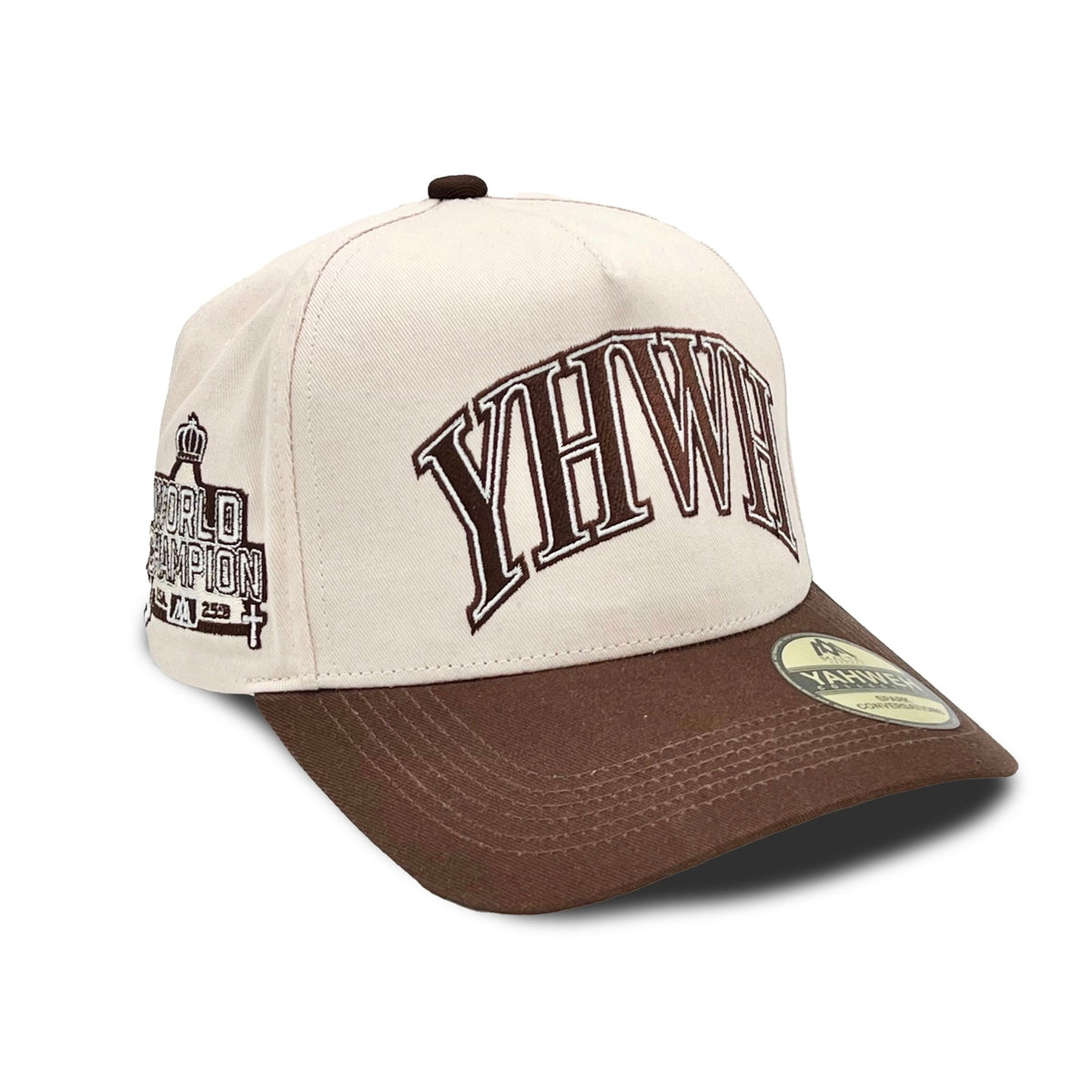 [PRE-ORDER - SE ENVÍA A MEDIADOS DE OCTUBRE] Gorra 'YHWH' Structured SnapBack - Crema/Marrón